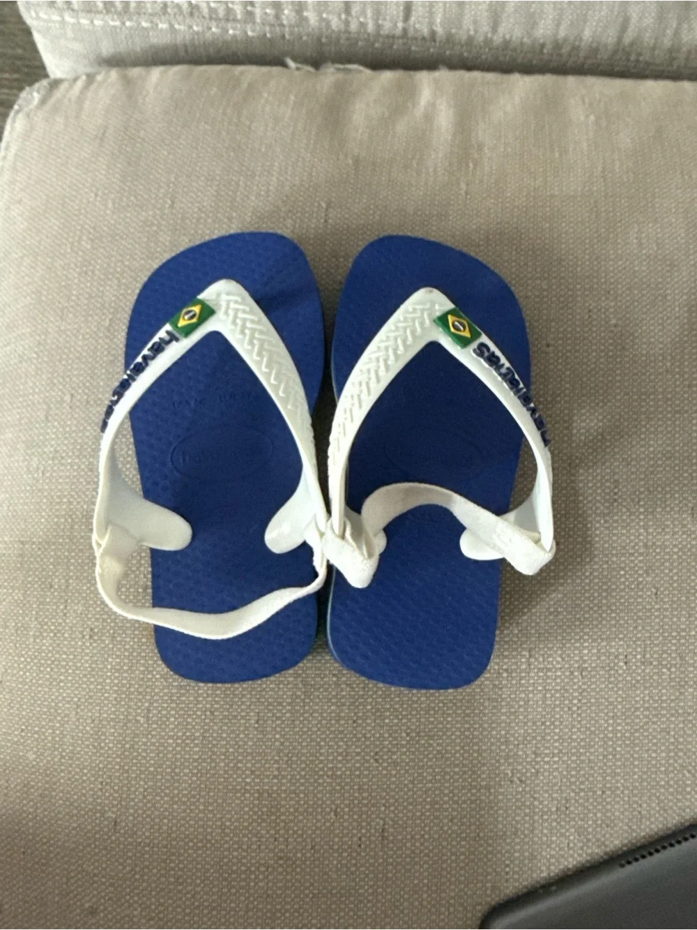 Havaianas Kids Royal Blue Flip Flops with White Straps